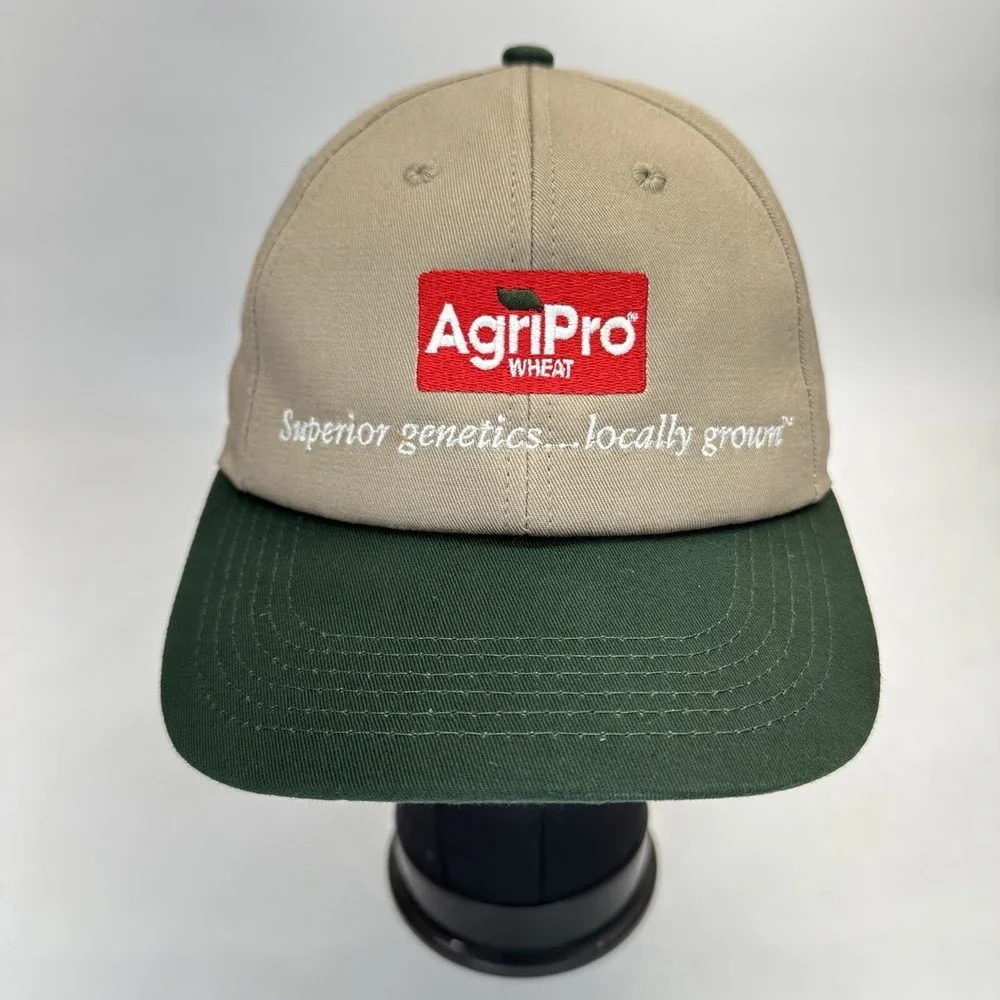 K-Products AgriPro Wheat Hat Tan Green Snapback Embroidered Farming